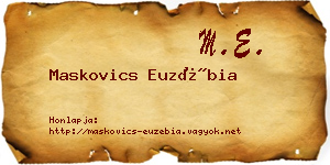 Maskovics Euzébia névjegykártya